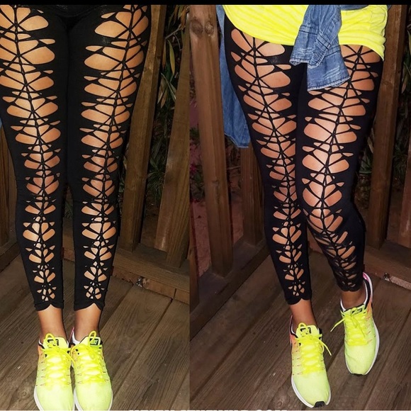 Braided Leggings, Woven Leggings - Picture 1 of 3